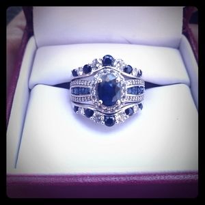 Sapphire Engagement Ring/Wedding Band
